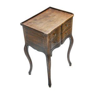 French Style Solid Wood Weathered Oak Nightstand with 2 Drawers Traditional <b>Antique</b> Design for Bedroom and Living Room Storage - Product Image 6