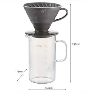 Cafetera de Goteo Científica Clásica HARIO de 400 ml, Juego de Gotero y Servidor Fácil de Preparar, Metal Negro, Fácil de Limpiar, Apta para Horno - Product Image 2