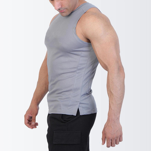 Camiseta sin mangas de alta calidad para hombre, camiseta de poliéster de Color sólido para entrenamiento, correr, excelente calidad con decoración impresa - Product Image 3