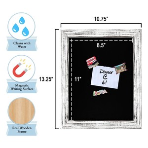 Petit <span class=keywords><strong>tableau</strong></span> noir magnétique en bois pour menu de <span class=keywords><strong>cuisine</strong></span> avec support - Product Image 3