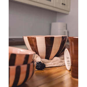 21cm 1.5L gốm Bát salad thiết kế mới lạ đồ đá bát mì đặt cho nhà bếp sô cô la màu Carton Đóng Gói - Product Image 5