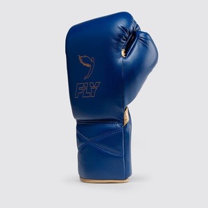 Gants de boxe en cuir de qualité supérieure avec fermeture auto-agrippante, antidérapants, à doigts entiers, réglables par lacets, utilisés pour le Muay Thai et les combats de rue - Product Image 1