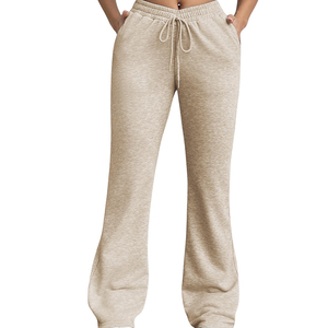 Pantalons pattes d'éléphant taille haute pour femmes, tendance et très vendus, leggings de sport en polyester, longueur totale, style évasé, en 2026 - Product Image 1