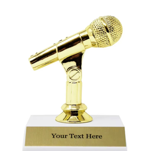 Eco-Friendly Personalized Gold Trophy Award <b>Drinkware</b> Custom Insert with Gold Engraving - Product Image 1