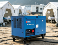 Générateur diesel industriel silencieux 15 kW, type 20 kVA max, bicylindre en V, groupe électrogène portable, AVR, réservoir 26 L, 50 Hz, 400 V, 1800 tr/min