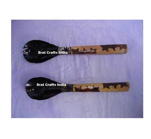 Juego de Servidores de Ensalada de Cuerno Natural Personalizado de la Mejor Calidad, Utensilios de Cocina Decorativos Hechos a Mano por el Fabricante - Product Image 5