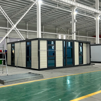 Maison conteneur préfabriquée en acier extensible et pliable pour le salon, la chambre, le bureau, la villa et le panneau sandwich.