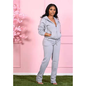 Ensemble de survêtement décontracté unisexe 2 pièces, couleur unie, style vintage, léger, respirant, avec capuche, grande taille, pour le printemps - Product Image 6