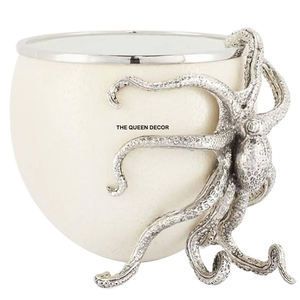 Centro de Mesa con Forma de Palma, Frutero Profundo de Metal con Base Floral Plateada y Negra, Frutero Redondo para Uso Doméstico - Product Image 2