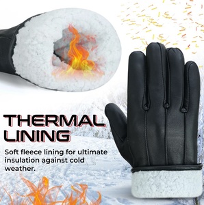 Guantes de invierno con pantalla táctil Guantes de cuero cálidos para uso en exteriores con teléfono móvil - Product Image 3