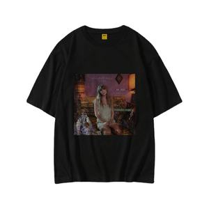 Verano nueva moda 100% algodón manga corta caída hombro impreso camiseta para hombres y mujeres Jersey transpirable con logotipo personalizado - Product Image 1