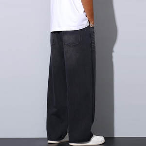 กางเกงยีนส์เอวสูงของผู้ชายกางเกงโอเวอร์ไซส์ผ้าเดนิมทรงตรงจากโรงงานสำหรับฤดูร้อนน้ำหนักเบาดีไซน์ทันสมัย - Product Image 2