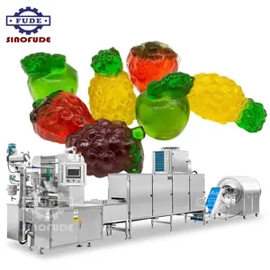 vollautomatische gelee-gummibärchen-maschine zucker bonbon bonbon-extruder fudge-herstellung bär einlegemaschine