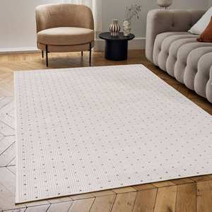 Alfombra The Rugs Carmel Crema con Puntos Azules, 80x150cm - Product Image 3