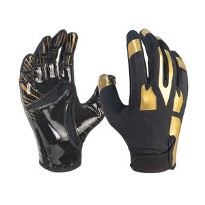 Mejor Material PU cuero/Spandex poliéster guantes de fútbol americano alta calidad transpirable precio razonable diseño su propio - Product Image 1