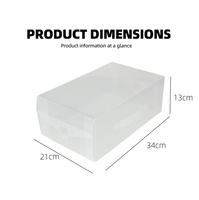 Organisateur de chaussures modulaire en plastique pliable, boîte de rangement transparente empilable pour baskets et sacs à main, design détachable pour la maison