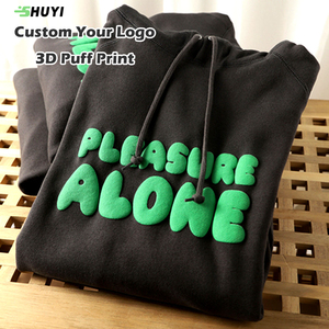 Sweat à capuche en coton personnalisé OEM de haute qualité surdimensionné grande taille Anime unisexe hiver mousse impression 3D bouffante logo hommes pull à capuche pour hommes - Product Image 3