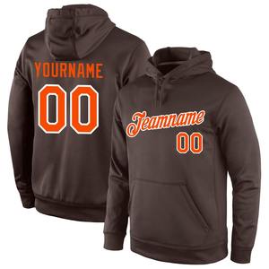Wholesale & Dropship Custom Stitched Brown <b>Orange</b>-White Sports Pullover Sweatshirt <b>Hoodie</b> - Product Image 1