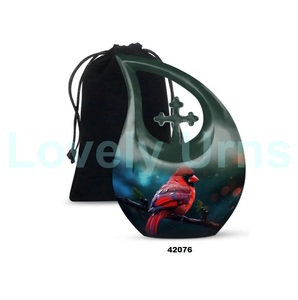 Urna Funeraria Grande en Forma de Lágrima para Cenizas Humanas, Diseño de Pájaro Cardenal, Venta al por Mayor - Product Image 2