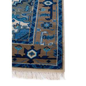 Alfombra de Lana Anudada a Mano de Gran Tamaño, Modelo Savana Ivory, Rectangular con Diseño de Medallón, para Sala de Estar, Pasillo y Hogar - Product Image 4