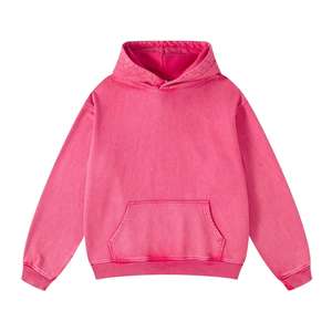 Sweats à capuche 2025 vente chaude lavage à l'acide à capuche hommes français éponge plaine poids lourd coton pull surdimensionné noir Vintage sweats à capuche - Product Image 6