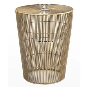 ลวดโลหะทรงกลมโต๊ะข้างเคลือบทองแบบโบราณโต๊ะด้านข้างสำหรับใช้ในบ้านทำจากโลหะทรงกลมแบบใหม่โต๊ะด้านข้างสำหรับใช้ในบ้าน - Product Image 1