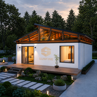 Luxe 98 ㎡   Villa en acier léger, construction modulaire intégrée en béton, petite maison préfabriquée avec loft pour la vie de famille ou les centres de villégiature