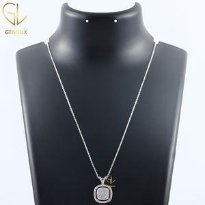 สร้อยคอเพชรโมอิสสำหรับผู้หญิงดีไซน์คลาสสิกเครื่องประดับงานแต่งงานสีทองคำขาวพร้อมสร้อยคอตัดสวยงาม - Product Image 2