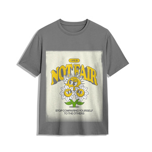 เสื้อยืดโอเวอร์ไซส์ผ้าฝ้าย GSM สูงผ้าระบายอากาศพิมพ์โลโก้ที่กำหนดเองสำหรับผู้ชายผู้หญิงลำลองสตรีทแวร์ - Product Image 1