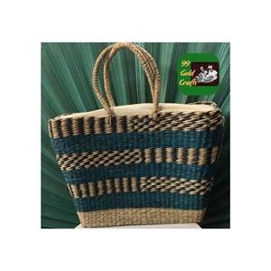 Boîte organisatrice en herbe de mer tissée à la main, pour le maquillage, les fournitures de bureau et le rangement sur étagère, style minimaliste - Product Image 3