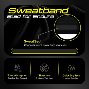 แถบคาดศีรษะสำหรับเล่นกีฬาที่ปรับแต่งได้พร้อมพิมพ์โลโก้ระบายอากาศได้ดีผ้าคาดศีรษะสำหรับเล่นโยคะวิ่งเล่นยิมฟิตเนส - Product Image 4