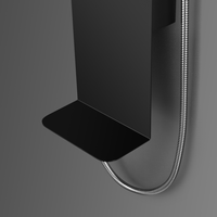 Robinet de douche mural populaire en acier inoxydable au design moderne, noir mat, à poignée unique, avec cartouche céramique, idéal pour les hôtels