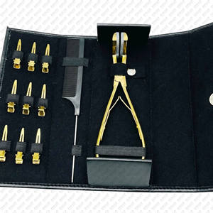 Kit de herramientas de extensiones de cabello profesional dorado y cinta en extensiones de cabello en color sólido único diseño personalizado logotipo personalizado - Product Image 5
