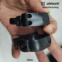Anneaux de montage pour lunette Ohhunt Low Profile 30 mm en acier avec levier de dégagement rapide