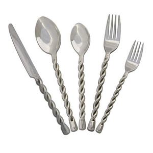 Venta al por mayor portátil de lujo de acero inoxidable a granel de plata mate pulido cubiertos conjunto de cubiertos de acero inoxidable de plata conjunto de cubiertos - Product Image 2