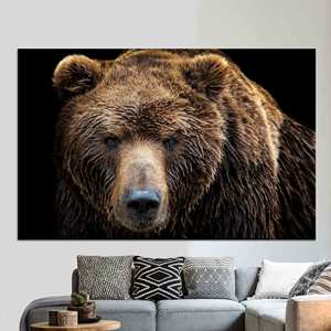 Tableau mural sur toile Ours brun : Décoration animale imprimée, style ferme, toile encollée - Product Image 1