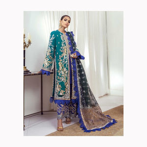 2024 vestido de novia de seda para mujer india y ropa en línea lista para usar Indian Salwar Kameez a la venta - Product Image 2