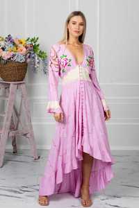 Vestido largo de algodón 100% con bordado Floral para verano - Product Image 5