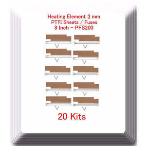 20 éléments chauffants de rechange 3 mm + 20 feuilles de PTFI pour scelleuse à impulsion 8 PFS200 - Product Image 1