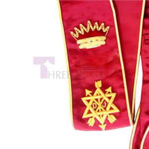 สายคาดชุดผ้าโพลีเอสเตอร์ซาตินเรียบพร้อมขอบตัดขอบสีทองสำหรับทีมหรือสวมใส่ทางวิชาการรูปลักษณ์ที่สวยงาม - Product Image 2