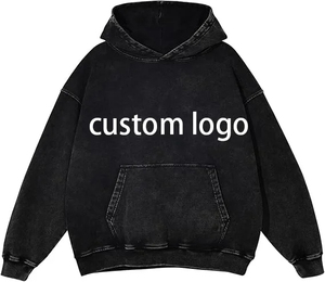 500 Gsm Plain <b>Pullover</b> <b>Men</b> Hoodie 100% Cotton French Terry Acid Wash Oversize Very Stylish Hoodies With Custom Logo - Product Image 2