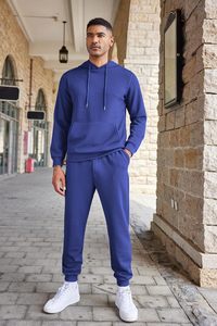 Chándal de entrenamiento con logotipo personalizado para hombre hecho con chaqueta frontal con cremallera de tela transpirable y pantalones ajustables ideales para deporte de gimnasio - Product Image 6