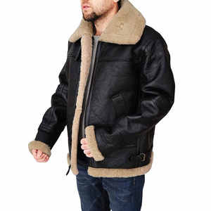 Veste en cuir en peau de mouton pour hommes à prix abordable fabriqué en usine en plein air - Product Image 6