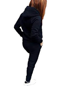 Conjunto Deportivo Informal de Dos Piezas Estampado de Alta Calidad OEM para Mujer, Sudadera con Capucha de Manga Larga y Pantalones Largos con Bolsillos - Product Image 4