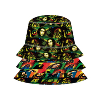 Sombrero Panamá de Doble Cara Reversible Estilo Nuevo al por Mayor, Gorro de Pescador Jamaica Rasta Sólido, Sombrero Bob Marley de Dibujos Animados para Esquí