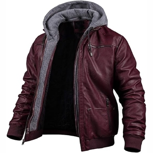 Veste en cuir véritable sur mesure, prix d'usine, veste en cuir de mouton du Pakistan, vente en gros, mode masculine, noire, marque personnalisée - Product Image 3