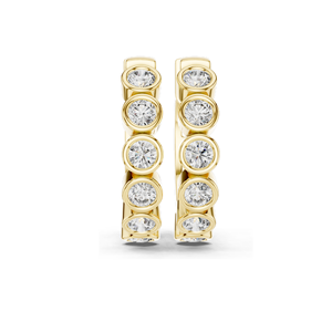 Boucles d'oreilles créoles en diamant de laboratoire 1,32 carat, taille brillant rond, or 18 carats, 14 carats, 10 carats et argent 925, or rose, or jaune, or blanc - Product Image 5