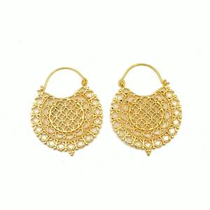 Moda 18K oro filigrana Mandala declaración étnica bohemio gota pendientes personalizados latón Boho dama de honor regalos - Product Image 1