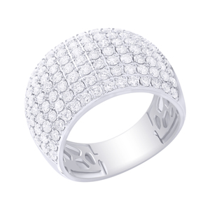 Anillo opulento de oro de 18 quilates de calidad superior con colgantes y dijes de moda para mujer con diamantes redondos únicos para cualquier ocasión - Product Image 3