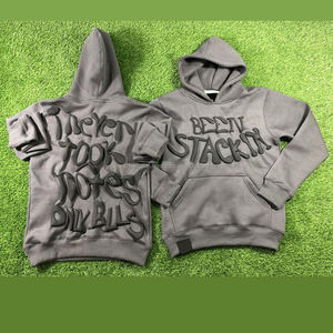 สเวตเตอร์แขนยาวสำหรับผู้ชายเสื้อกีฬาแขนยาวมีฮู้ดสไตล์สตรีทเทอร์รี่เสื้อสเวตเชิ้ตพิมพ์ลายพัฟดีไซน์ใหม่ล่าสุด - Product Image 5